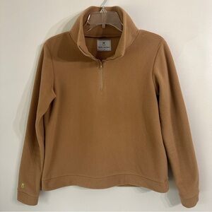 Dudley Stephens Sweater Kaki Pullover Sherpa Fleece Brown size Small